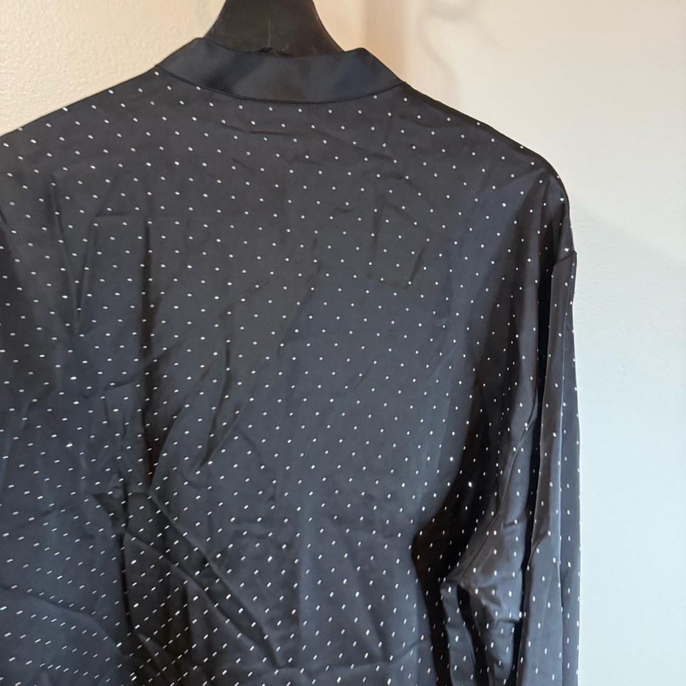 ORTTU Black Shirt Jacket with Subtle Dots - Picture 6 of 9